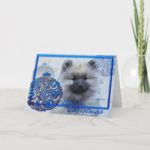 de Kerstkaart van Keeshond van het Ornament van 5 Feestdagen Kaart
