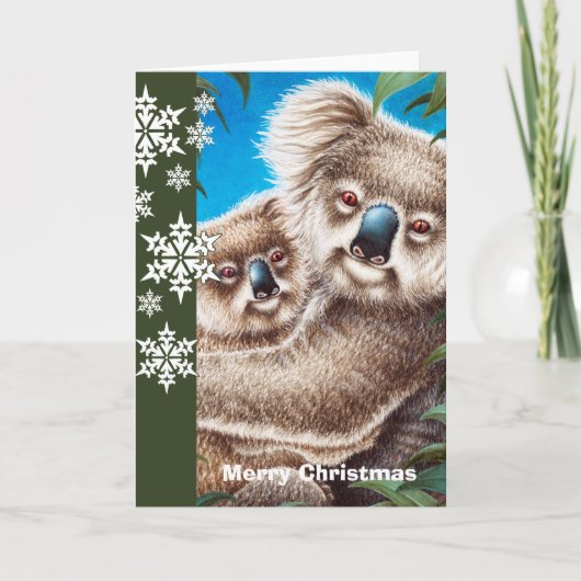 De Kerstkaart van koala's Feestdagen Kaart (Voorkant)