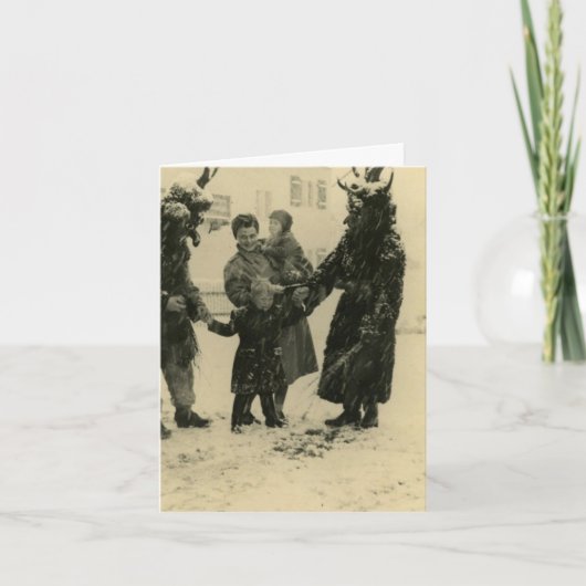 De Kerstkaart van Krampus Feestdagen Kaart (Voorkant)