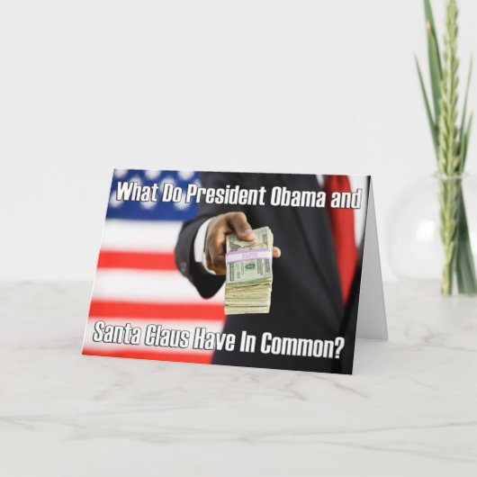 De Kerstkaart van "Obama Claus" Obama Feestdagen Kaart (Voorkant)