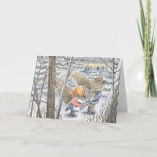 De Kerstkaart van schaatsers "van de Wals" Feestdagen Kaart