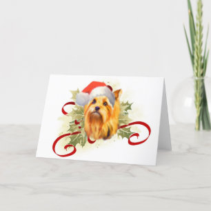De Kerstkaart van Yorkshire Terrier Feestdagen Kaart