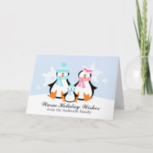 De Kerstkaarten van de Familie van de pinguïn Feestdagen Kaart