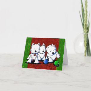 De Kerstkaarten van het Trio van Terrier van Feestdagen Kaart