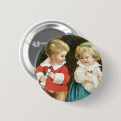 De kerstkinderen ronde button 5,7 cm (Voorkant /achterkant)