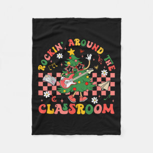 De kerstleraar rockt rond in de kleuterretro fleece deken
