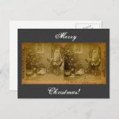 De Kerstman & Amerikaanse ca 1901 van Stereoview Feestdagenkaart (Voorkant / Achterkant)