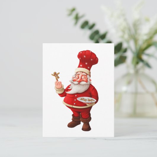 De Kerstman bakt het Man van de Peperkoek Feestdagenkaart (Staand voorkant)