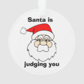 De kerstman beoordeelt je ornament (achterkant)