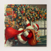 De Kerstman brengt de kinderen plezier Legpuzzel (Horizontaal)