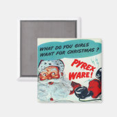 De Kerstman brengt je Pyrex Magnet Magneet (Voorkant / Achterkant)