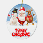 De Kerstman crew Keramisch Ornament (Links)