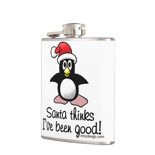 De kerstman denkt dat ik goed ben geweest. Kerstpi Heupfles