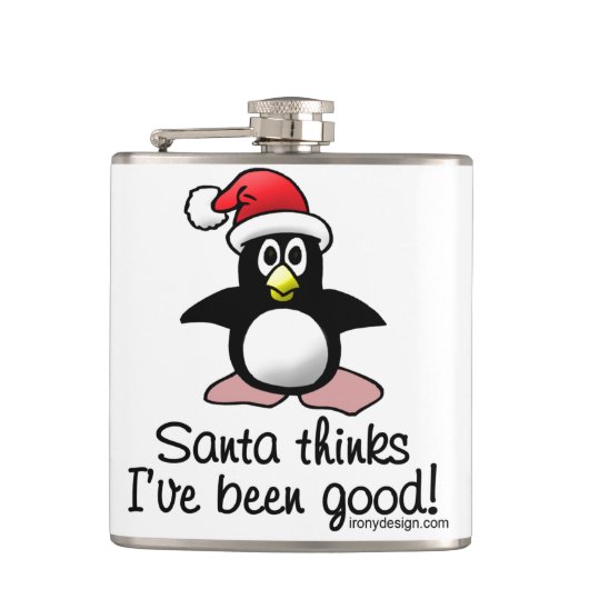 De kerstman denkt dat ik goed ben geweest. Kerstpi Heupfles