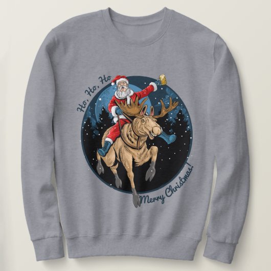 De kerstman die een maanie bestuurt trui (Design voorkant)