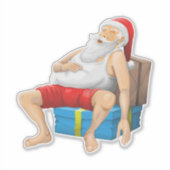 De Kerstman doet een dutje Sticker (Voorkant)