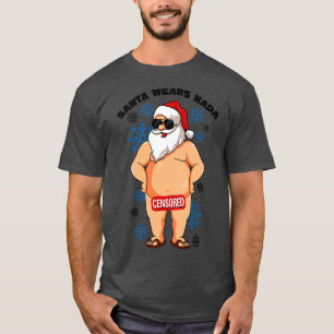 De Kerstman draagt Nada Naughty Santa Ugly Christm T-shirt