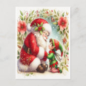 De Kerstman en Elf 6 Briefkaart (Voorkant)