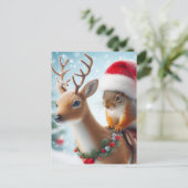 De Kerstman en het rendier Briefkaart (Staand voorkant)