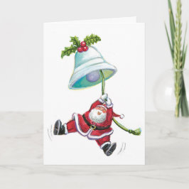 De Kerstman en het Wenskaart van de Klok van Feestdagen Kaart