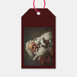 De Kerstman en Kitten Cadeaulabel