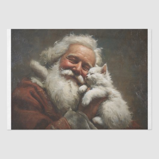De Kerstman en Kitten Tissuepapier (Voorkant)