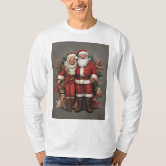 "De Kerstman en mevrouw Claus omhelzen" T-shirt