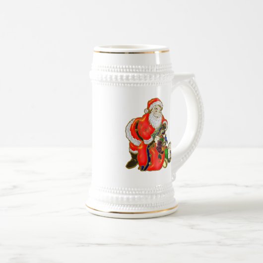 De kerstman en zijn kerstcadeautjes bierpul (Voorkant rechts)