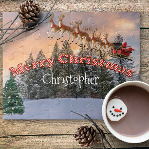 De Kerstman en zijn rendier zijn persoonlijk Legpuzzel