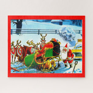 De kerstman en zijn slee legpuzzel