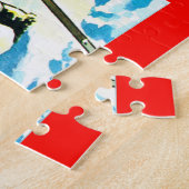 De kerstman en zijn slee legpuzzel (Zijkant)