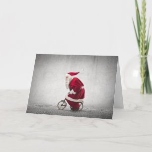 De Kerstman fietst Feestdagen Kaart