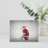 De Kerstman fietst Feestdagenkaart (Staand voorkant)