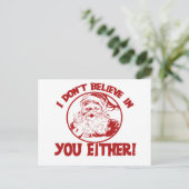 De kerstman gelooft ook niet in jou feestdagenkaart (Staand voorkant)