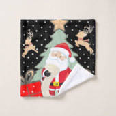 De Kerstman heeft een lijst Bad Handdoek (Wasdoekje)