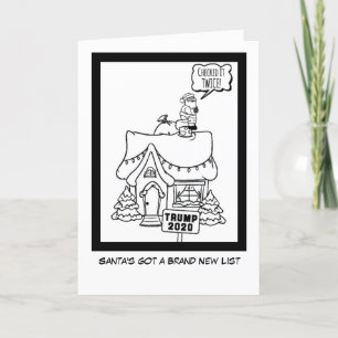De kerstman heeft een nieuwe merklijst voor Trump Feestdagen Kaart
