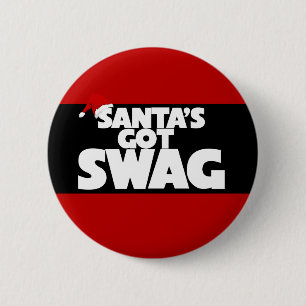 De kerstman heeft SWAG Ronde Button 5,7 Cm