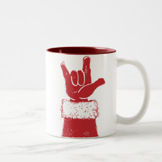 De kerstman houdt van je tweekleurige koffiemok