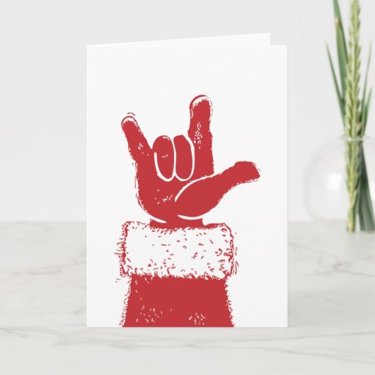 De kerstman houdt van u feestdagen kaart (Voorkant)