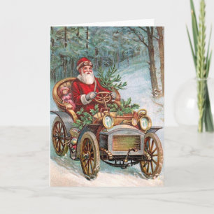 De Kerstman in Auto Feestdagen Kaart