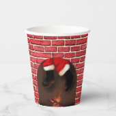 De kerstman in de schoorsteen papieren bekers (Voorkant)