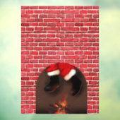 De kerstman in de schoorsteen raamsticker (Vel 3)