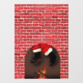 De kerstman in de schoorsteen raamsticker (Vel)