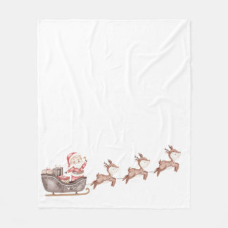 De Kerstman in de Sleigh Fleece Deken