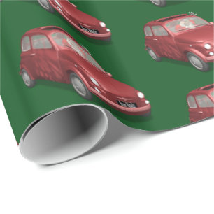 De Kerstman in Fiat 500 Cadeaupapier