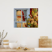 De Kerstman in het Venster Poster (Keuken)