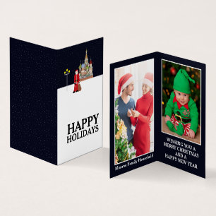 De Kerstman in Moskou, de Kaart van de familiefoto Visitekaartjes