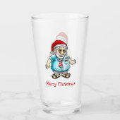 De Kerstman in Sandalen Glas (Achterkant)