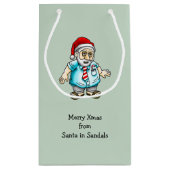 De Kerstman in Sandalen Klein Cadeauzakje (Achterkant)