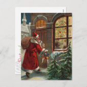 De kerstman is aan het Briefkaart van de deur (Voorkant / Achterkant)